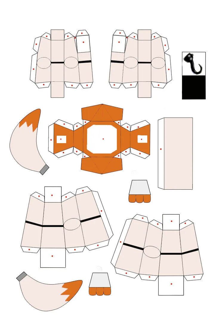 Фокси из бумаги. Развёртка ФНАФ. Паперкрафт. Бумажные фигуры для склеивания. Бумажные АНИМАТРОНИКИ.