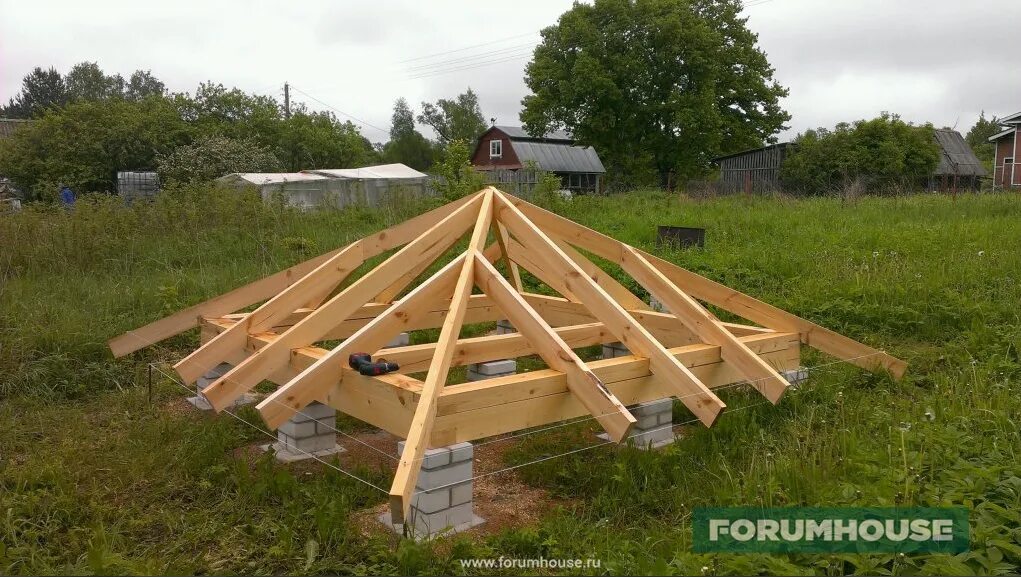 Installing the hip rafters Gazebo roof, Gazebo, Gazebo plans