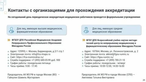 Протокол периодической аккредитации медицинских работников
