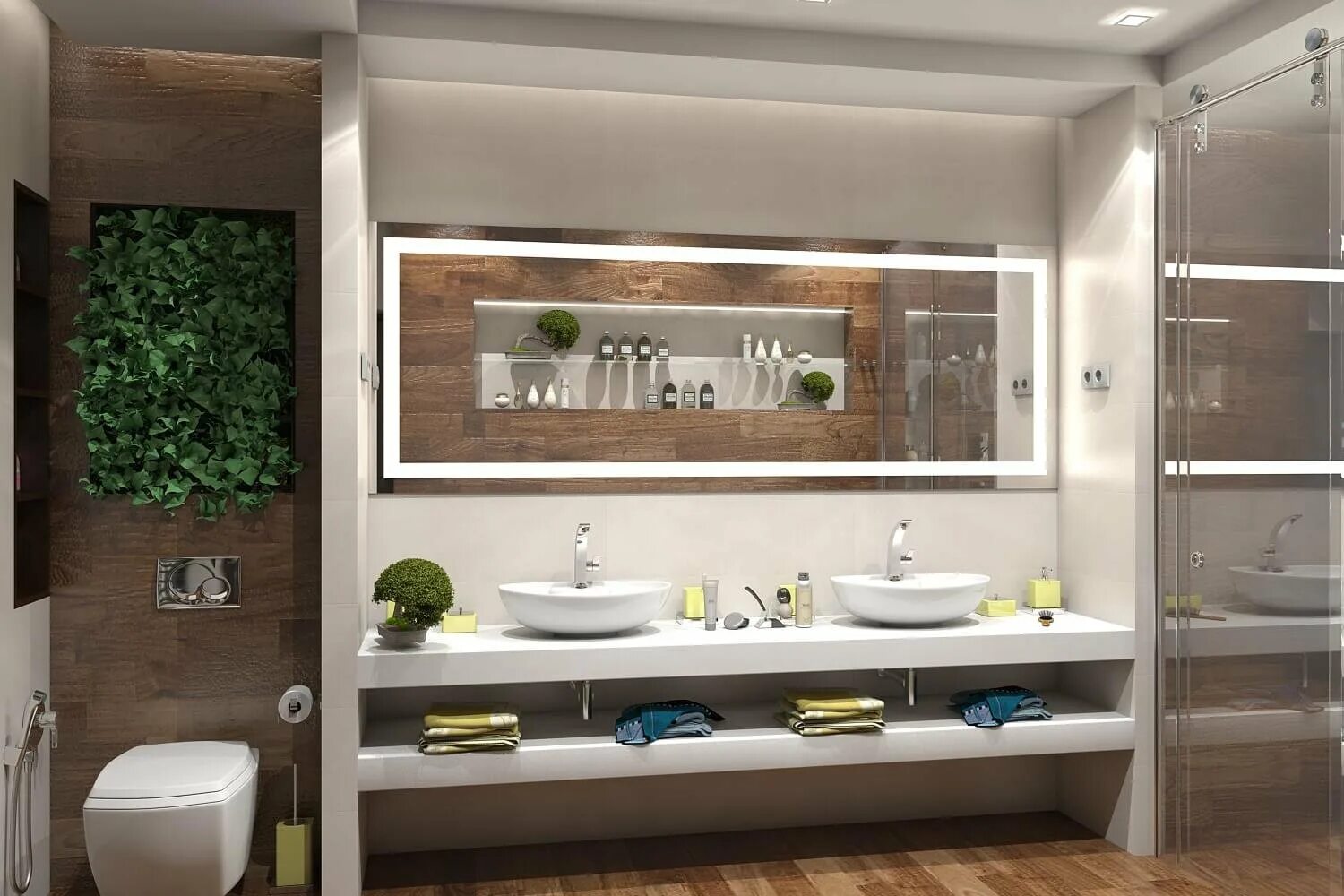 Ванная 9 кв м. Интересные решения для ванной комнаты. Интерьерные решения для ванной комнаты. Ванная комната в эко стиле. Визуализация ванной комнаты.