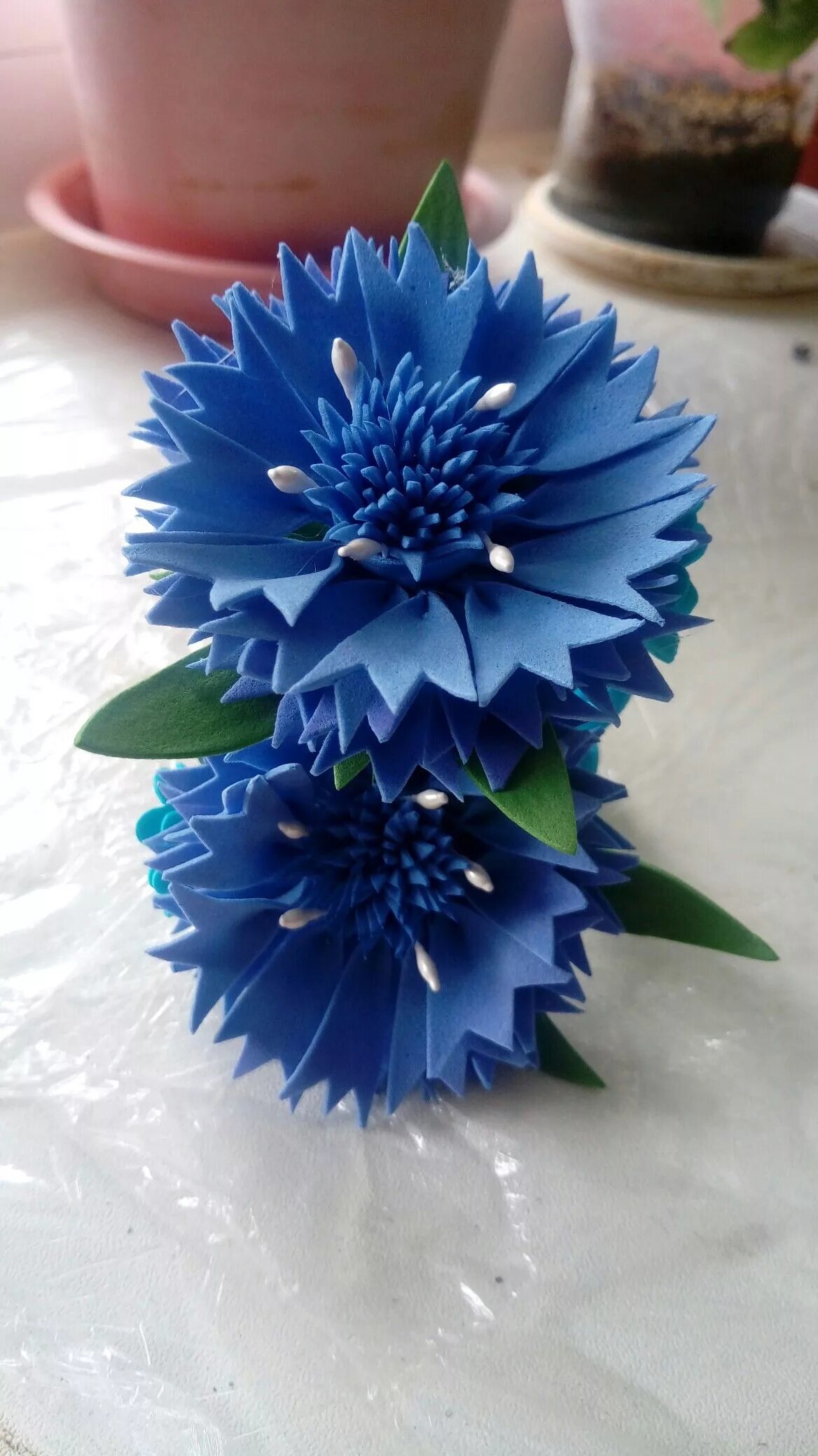 поделка из бумаги цветок василек. васильки из гофрированной бумаги. как сделать василек. как сделать василек. как сделать василек.