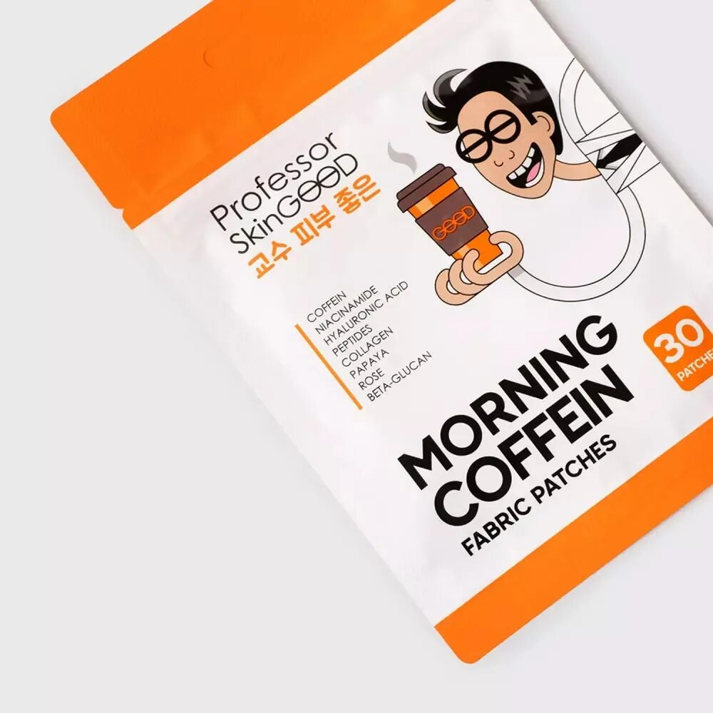 Профессор скингуд патчи с кофеином. Набор патчей для лица Professor skingood morning Coffein Fabric тканевые 30 шт.. Professor skingood патчи. Патчи тканевые с кофеином Professor skingood. Патчи с кофеином