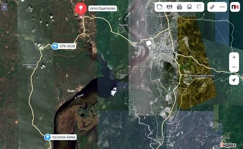 Карта пермского края со спутника