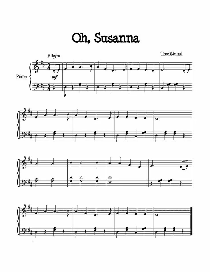 Сюзанна песня на русском. O Susanna Ноты для пианино. Сюзанна Ноты для фортепиано. Ноты песни Сюзанна. Oh Susanna Ноты для фортепиано.