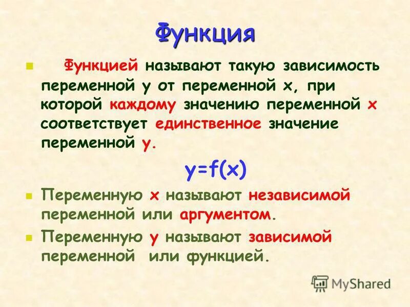 Функции 8 9 классы