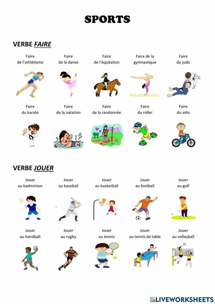 Faire jouer. Спорт на французском языке. faire jouer правило. jouer faire упражнение. тема по французскому спорт.