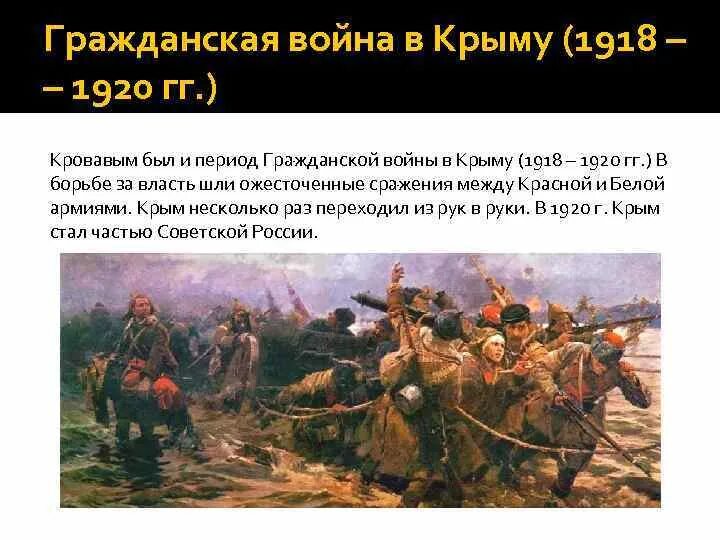 Как отразилась гражданская. Крым в гражданской войне 1918-1920.