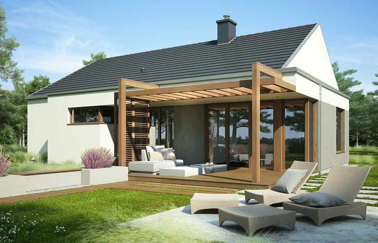 Веранда в современном стиле. Saota (stefan antoni olmesdahl truen architects). Пристройка с плоской крышей. Беседка патио 2020. Одноэтажный дом с террасой на крыше.