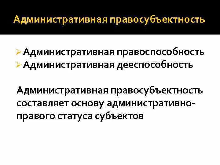 Понятие и структура административной правосубъектности