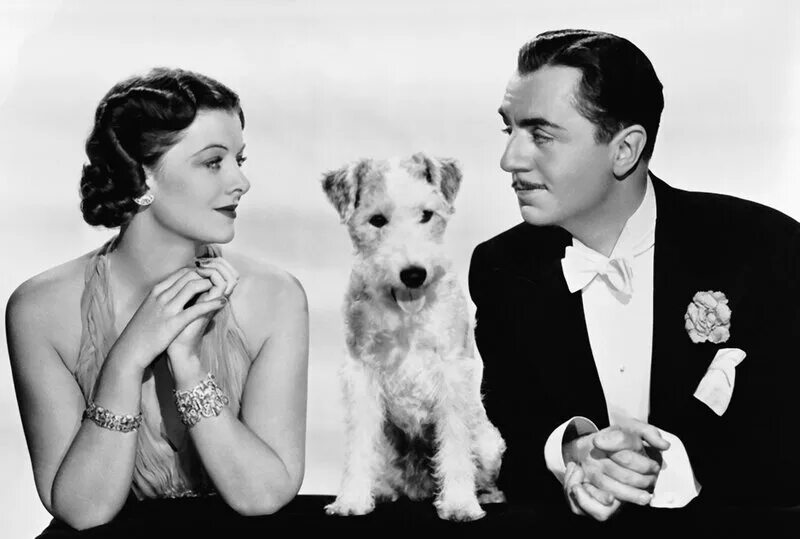 Кинематограф 1930 х годов. The thin man, 1934. Уильям Пауэл и Мирна Лой. Голливудский кинематограф.