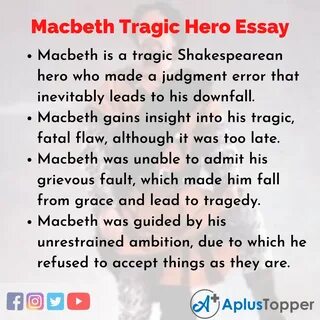 Macbeth Tragic Hero Essay Essay on Macbeth Tragic Hero for Students.