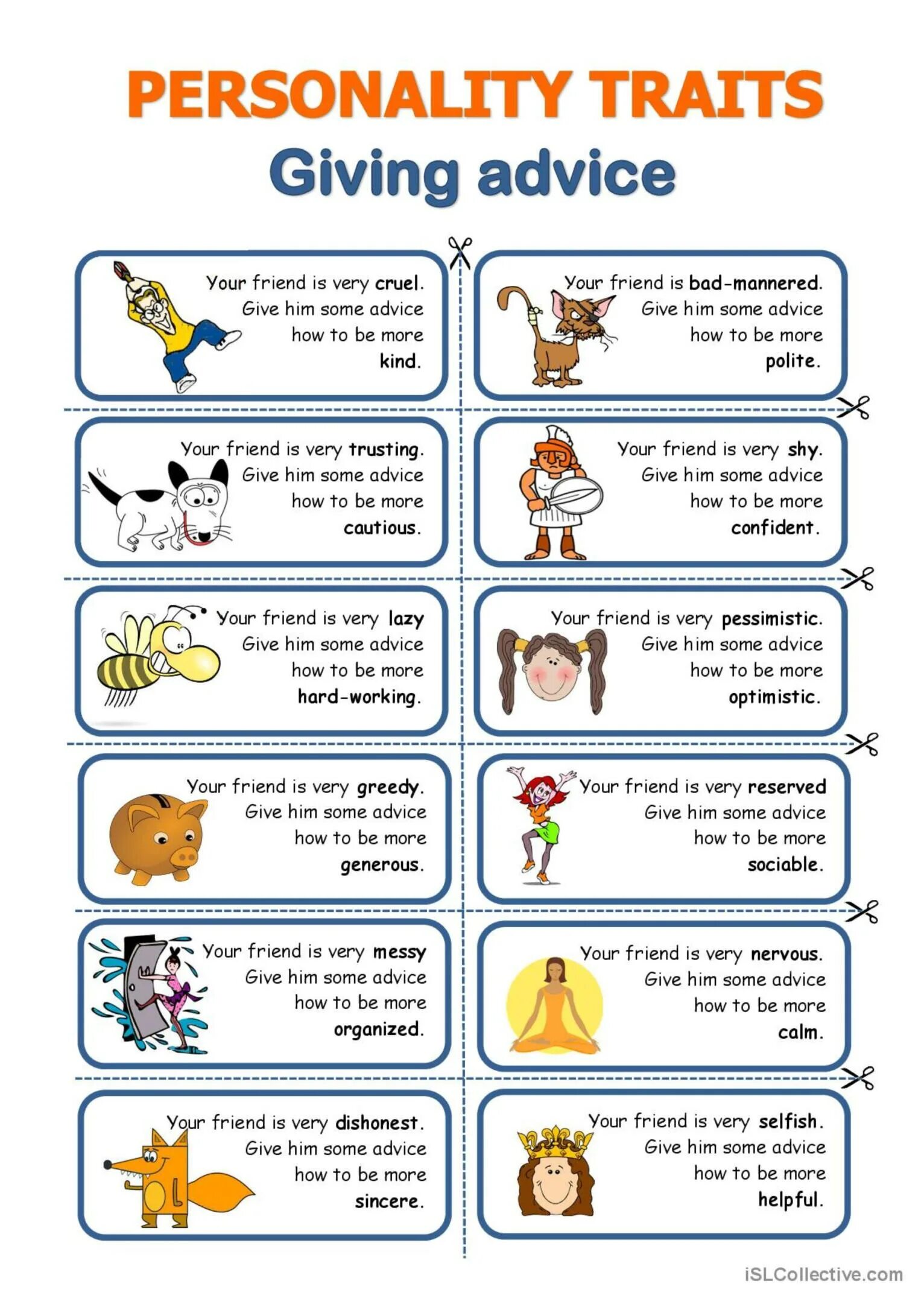 Give a talk about your. Personality traits giving advice. Speaking Cards английскому языку. Giving advice Worksheets. Speaking activities Cards.