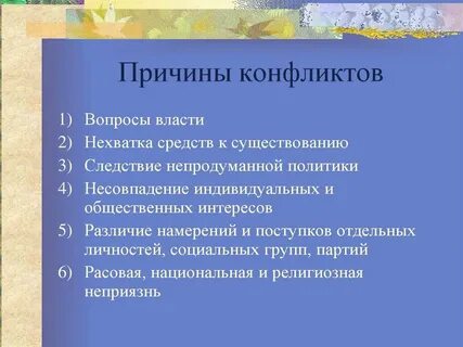 Тест про конфликты
