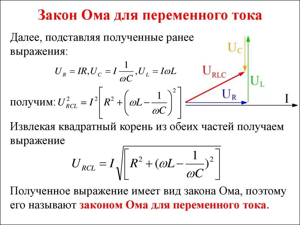 Закон ома для цепи переменного тока задачи. Закон Ома для переменных токов формула. Закон Ома для цепи переменного тока формула. Закон Ома для цепи переменного тока. Закон Ома для полной цепи переменного тока.