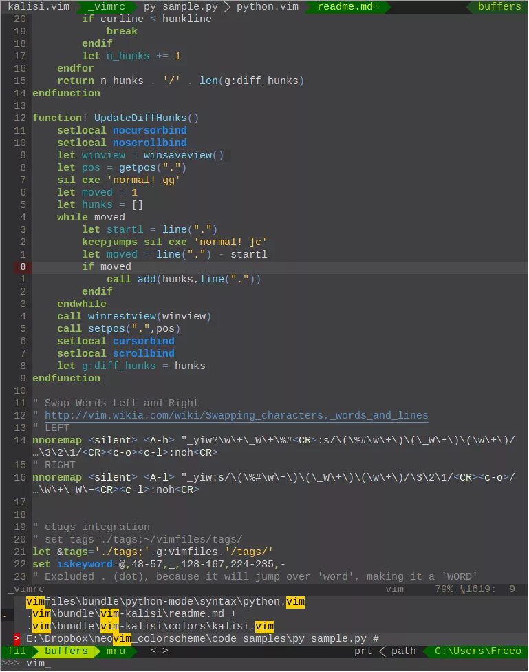 Vim buffers. Vim buffers