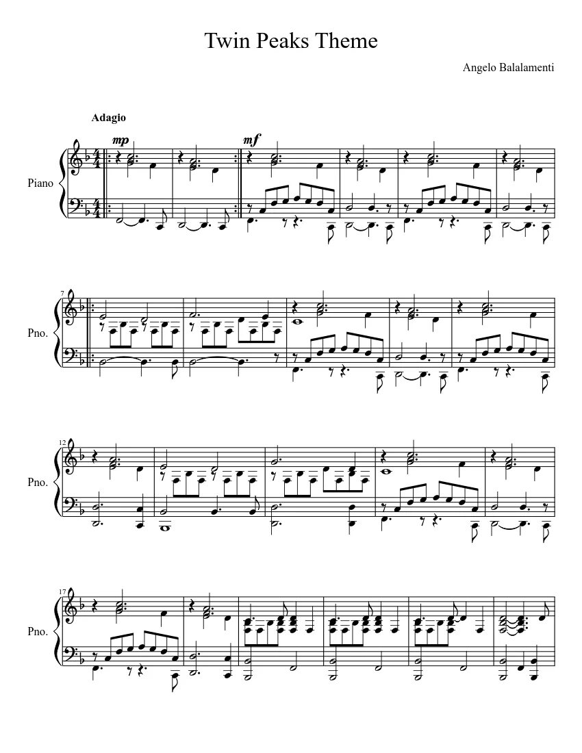 Angelo badalamenti twin peaks ноты для фортепиано. Ноты твин пикс для пианино. Twin peaks ноты для фортепиано. Angelo badalamenti twin peaks ноты для фортепиано. Ноты твин пикс.