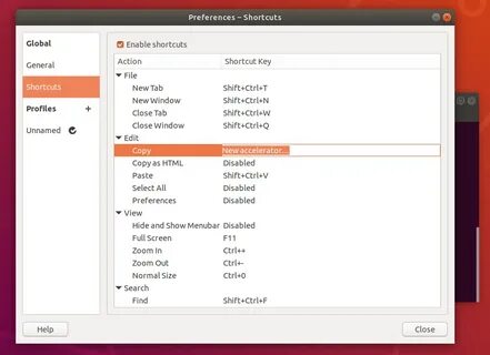 Gnome shortcuts