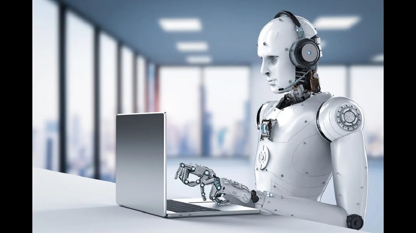 Использование ии в работе. Искусственный интеллект. Компьютерный робот. Робот с искусственным интеллектом. Умный робот.