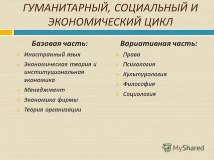 Социально гуманитарный цикл