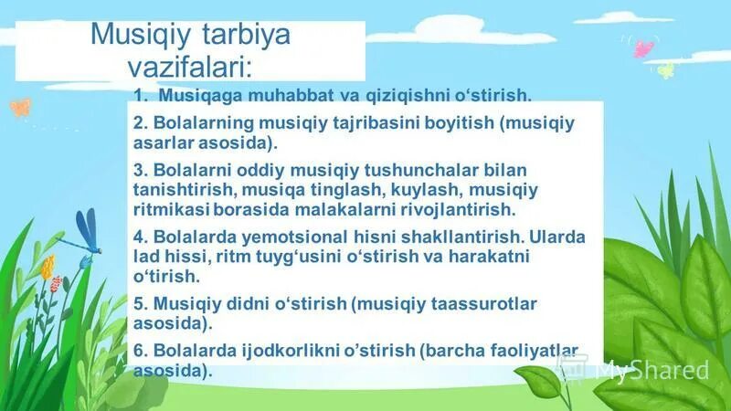 Болаларни совлдхонлик билан таништириш методи. Болаларни харфлар билан таништириш методикаси. Bolalarning Musiqiy Talimi. Musiqaasboblari. Musiqiy net