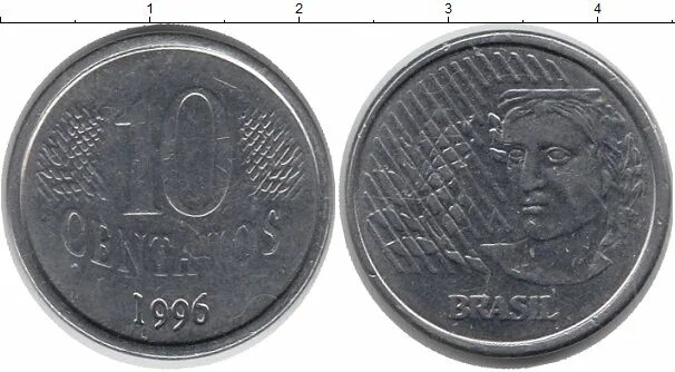 80 рублей 70. Бразилия 5 сентаво 1996 год.