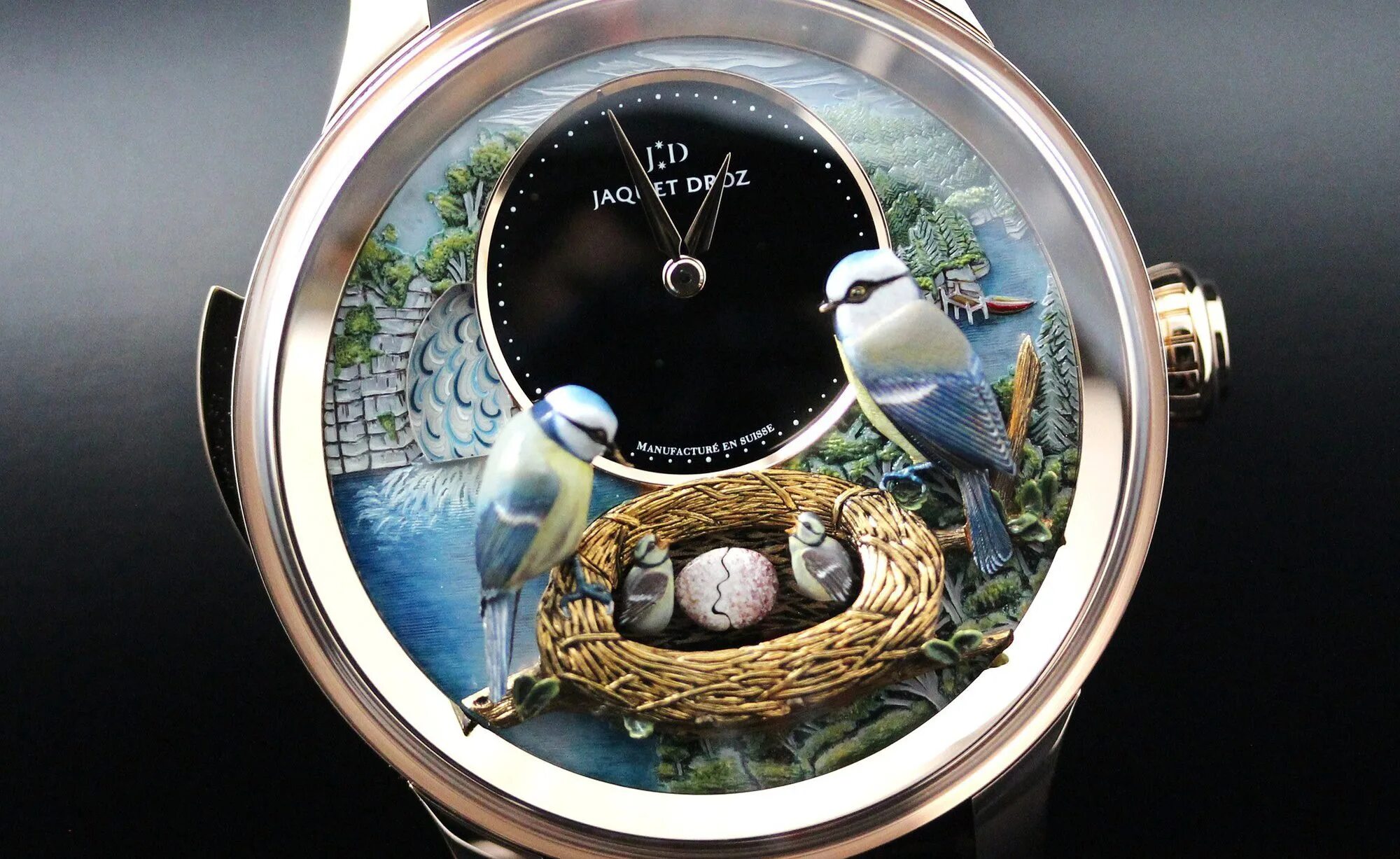 Jaquet Droz Bird Repeater. Часы Jaquet Droz. Bird Repeater от швейцарской компании Jaquet Droz. Jaquet Droz механизм.