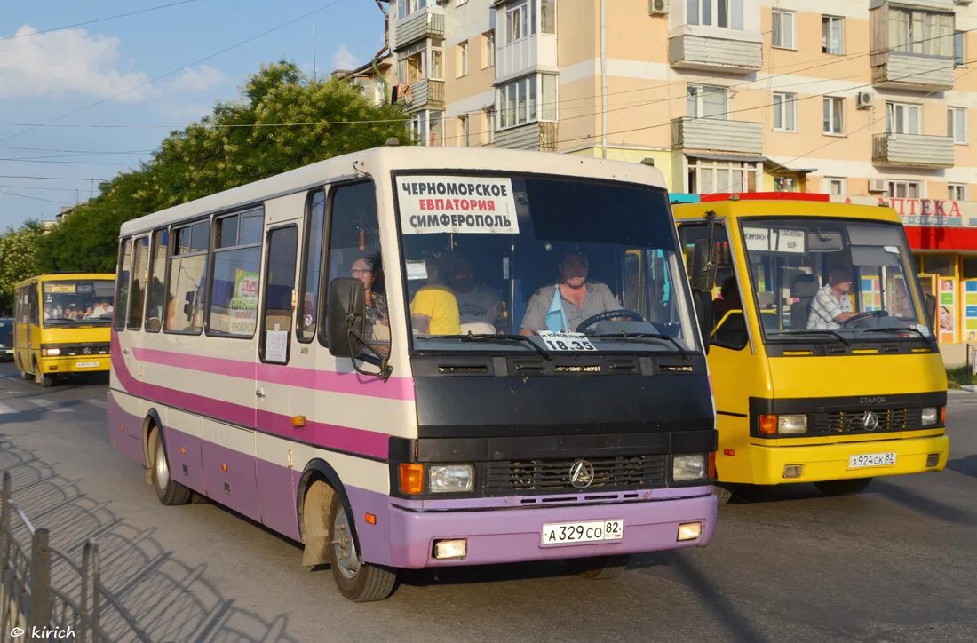 Евпатория общественный транспорт. Баз а079.14. Симферополь Черноморское автобус. , Баз-а079.23 "Мальва" № а 439 мм 82. Баз-а079.23 "Мальва" № в 403 от 82.