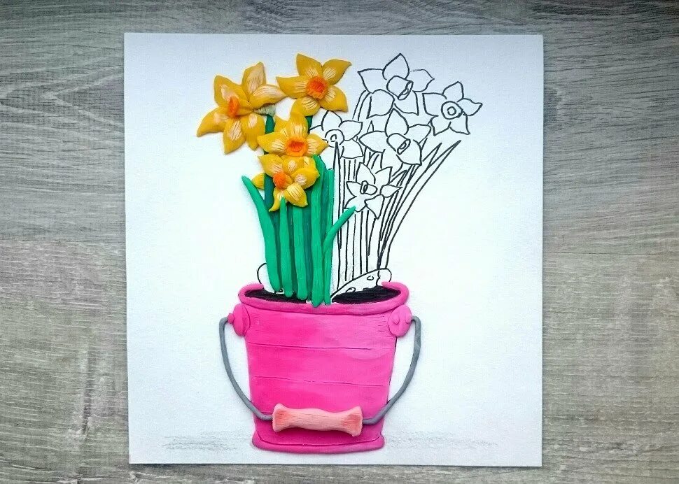 Ваза с цветами пластилин. Пластилиновая ваза с цветами. Ваза с цветами из пластилина для детей. Ваза с цветами на картоне. Лепка вазы старшая группа