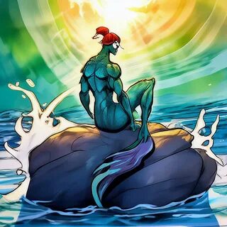 "Venom in the image of a mermaid guy ." - image created in Shedev...