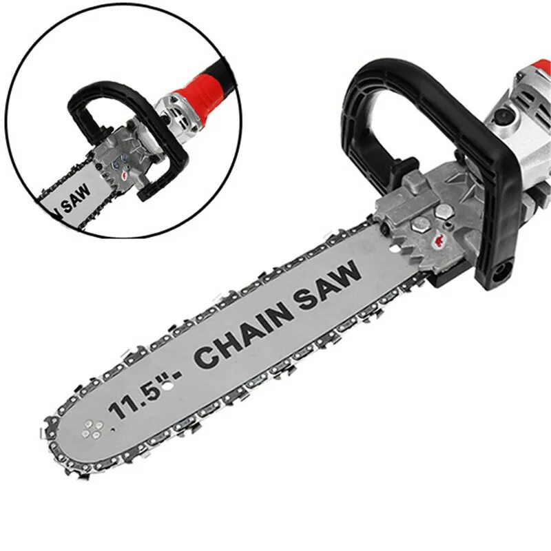 Цепная пила насадка на болгарку Chainsaw 11.5". Насадка на УШМ цепная пила Chain saw. Насадка для болгарки - электропила. 11,5 Дюймов.. Agcs12-01 насадка цепная пила на УШМ 12 Sturm.