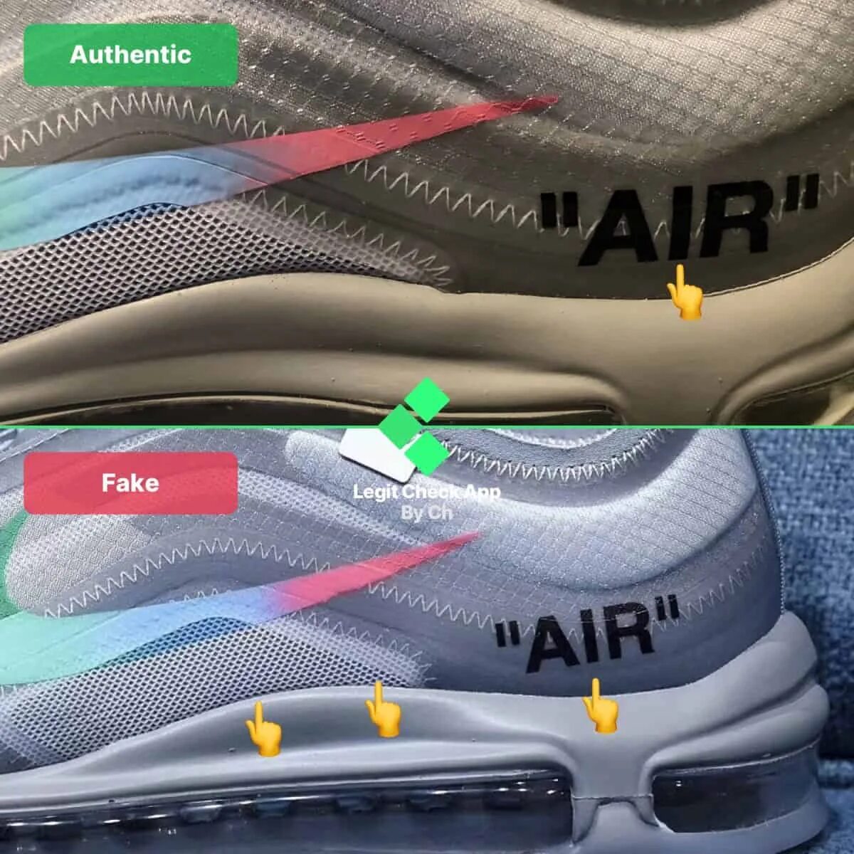 Как отличить nike air. Nike Air Max 97 off White. Nike Air Max 97 x off White. Nike Air Max 97 legit. Nike off-White for Nick Air Max 97 оригинал.