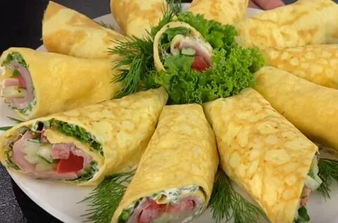 Яичные рулетики с начинкой на праздничный