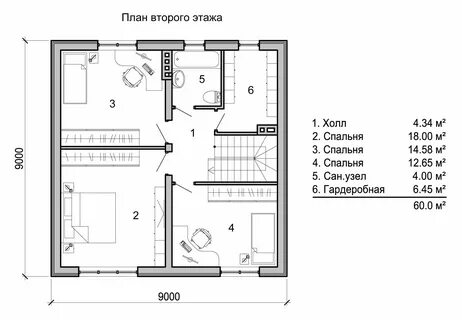План дома с санузлом в спальне