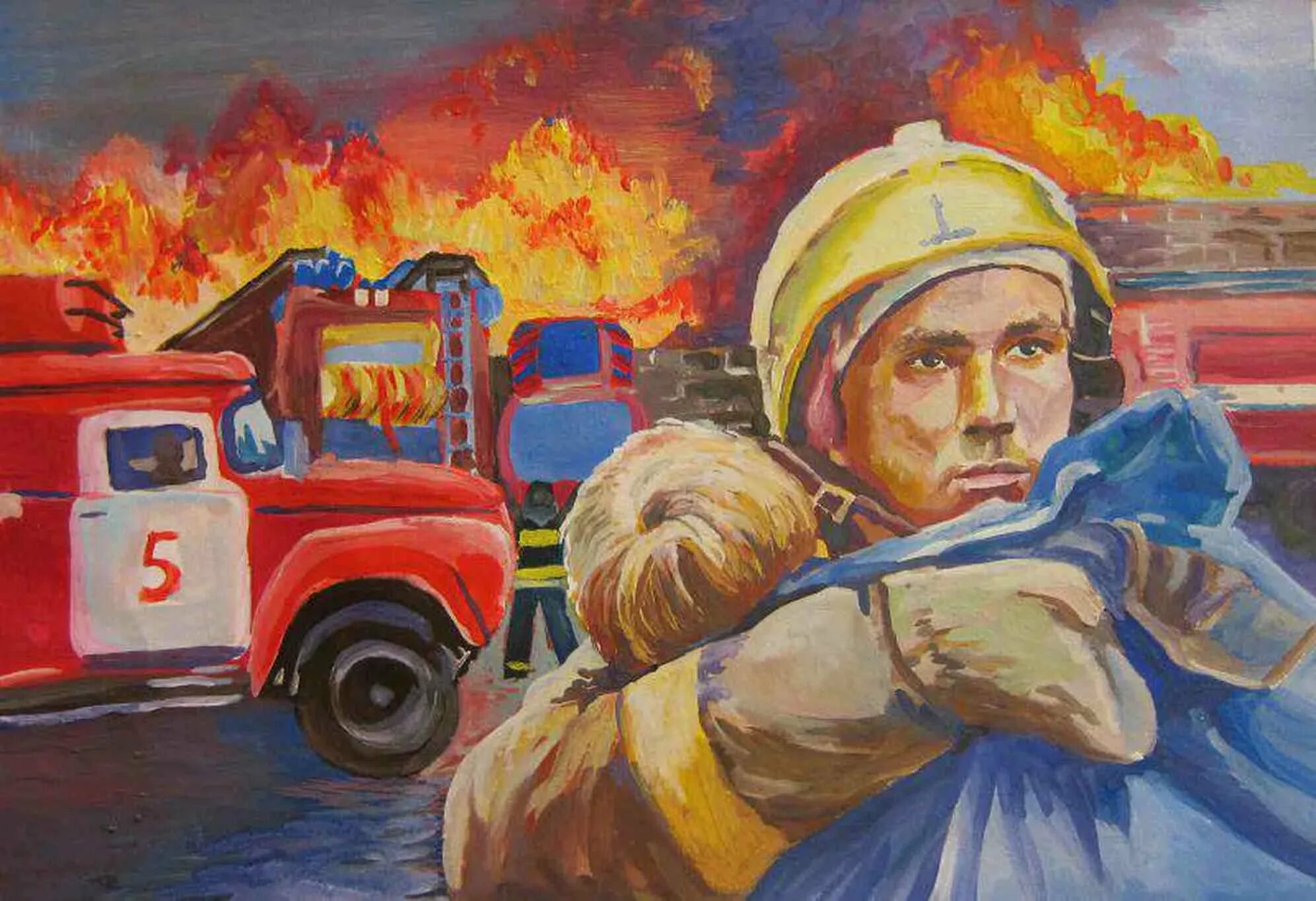 Пожар глазами детей. Картины про пожарных. Рисунок на тему пожар. Пожарный профессия Героическая.