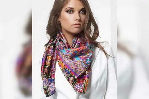 Завязать платок на шее красиво на пальто