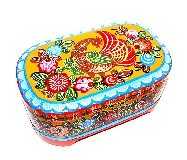 рисунок шкатулки с городецкой росписью