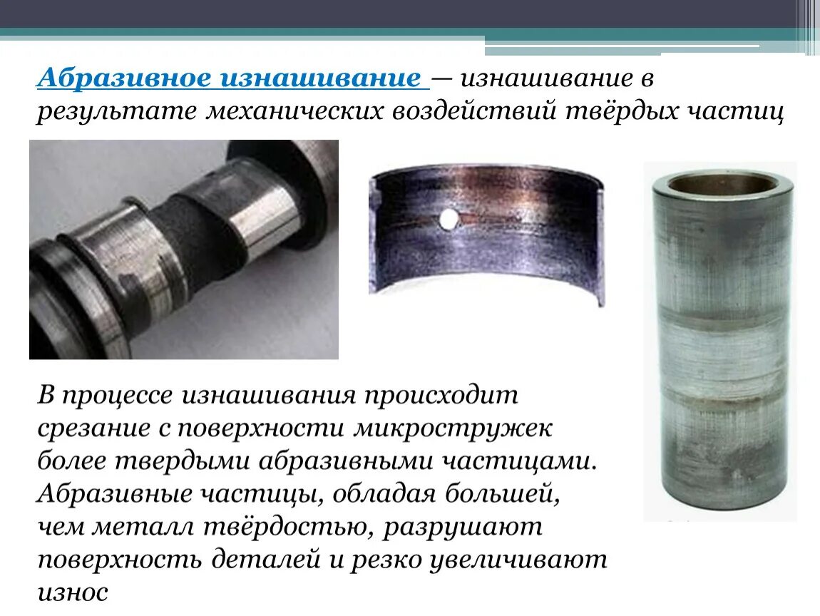 Воздействий и механических повреждений. Абразивный износ распредвала. Абразивное изнашивание деталей. Эрозивное изнашивание. Эрозивное изнашиааниет.