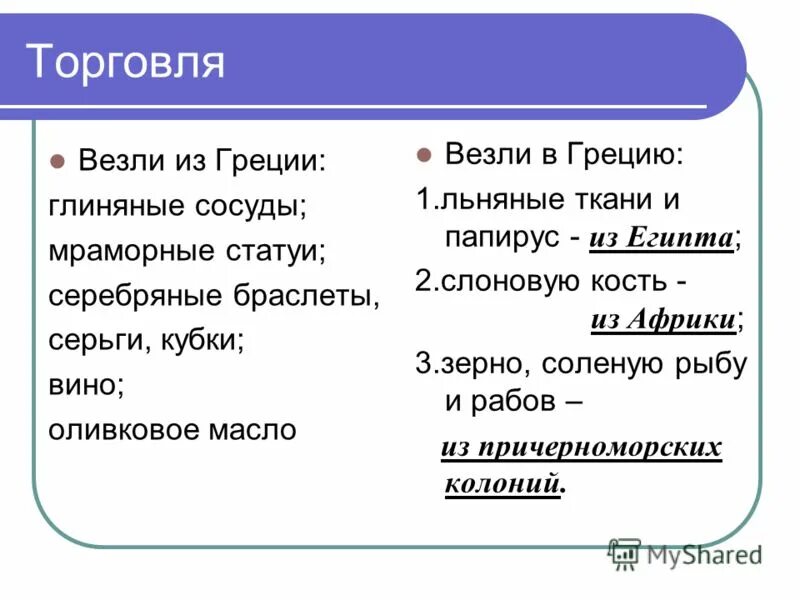 что ввозили в грецию из других стран. что греки вывозили из колоний. что ввозили торговцы в грецию из других стран. что ввозили торговцы в грецию из колоний. высший орган власти в древней спарте.