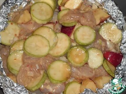 Филе грудки с кабачками в духовке