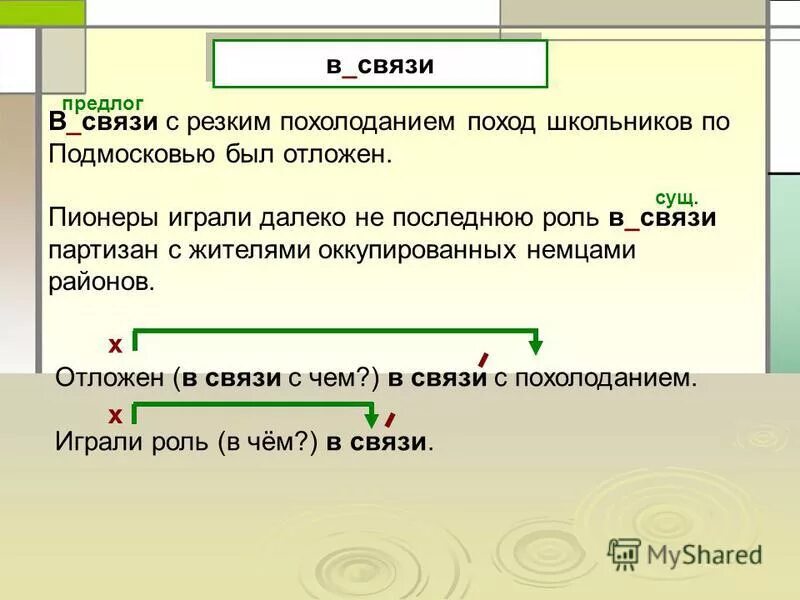 Пришел почему е. В связи предлог. Всвязи с чем или в связи.