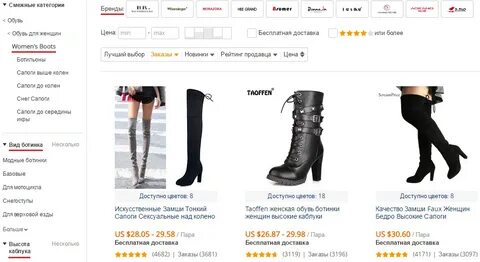 Рейтинг женских сапог