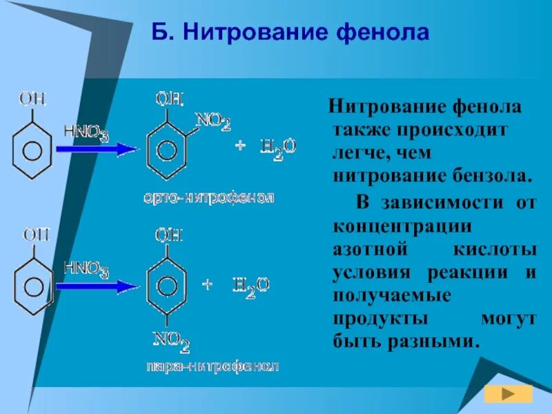 Нитрование фенола реакция