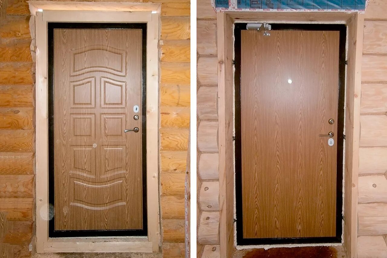 Входная дверь время ремонта. Дверь входная деревянная. Монтаж входной двери. Двери наружные деревянные. Входная дверь в деревянный дом.