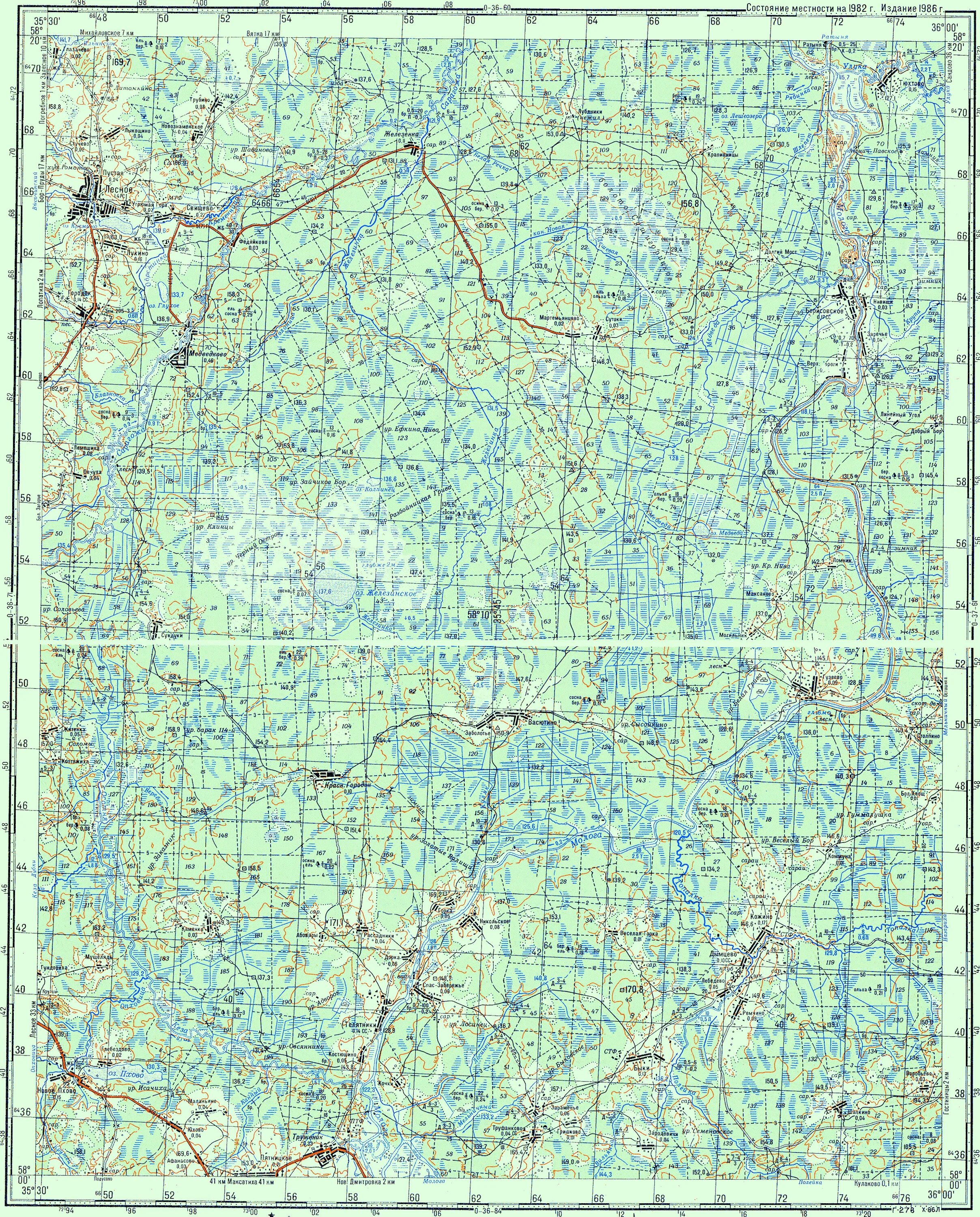 O 36 1. Карта окрестности леса.