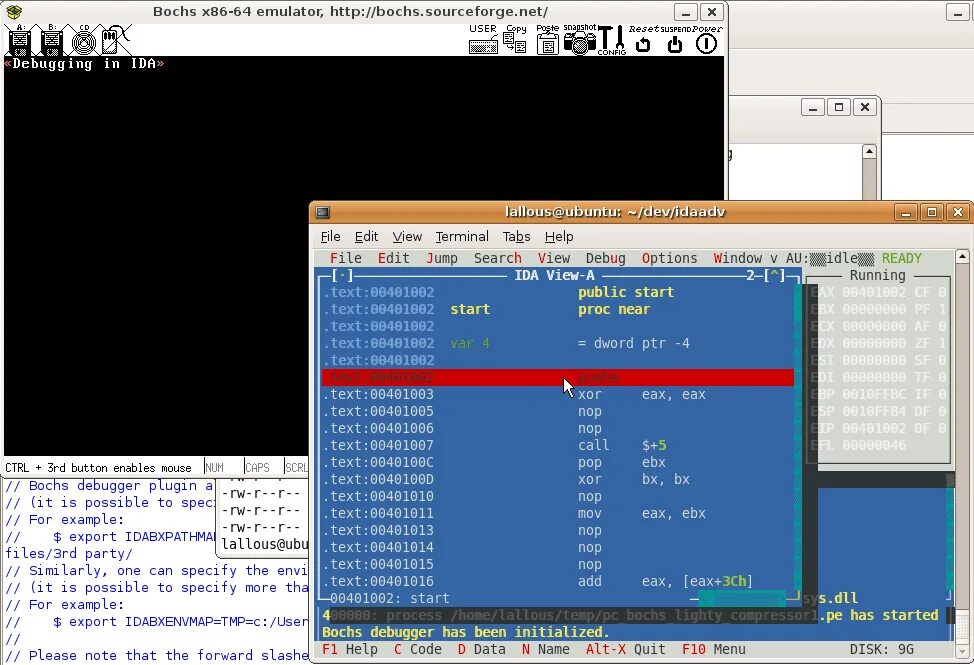 Дебаггер. Ida 7.7. Ida Linux. Bochs Ubuntu.