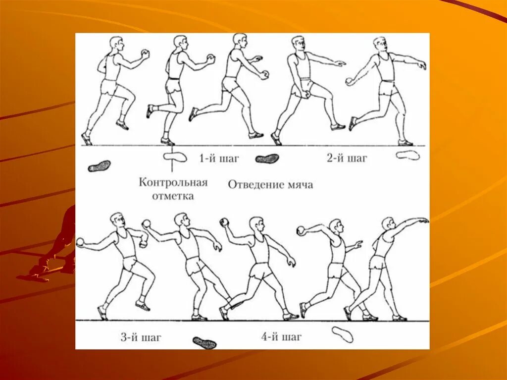 Метание мяча бросок. Метание малого мяча с разбега техника выполнения. Техника метания малого мяча с 4 шагов. Метание гранаты с 4 шагов. Техника методики метания малого мяча на дальность.