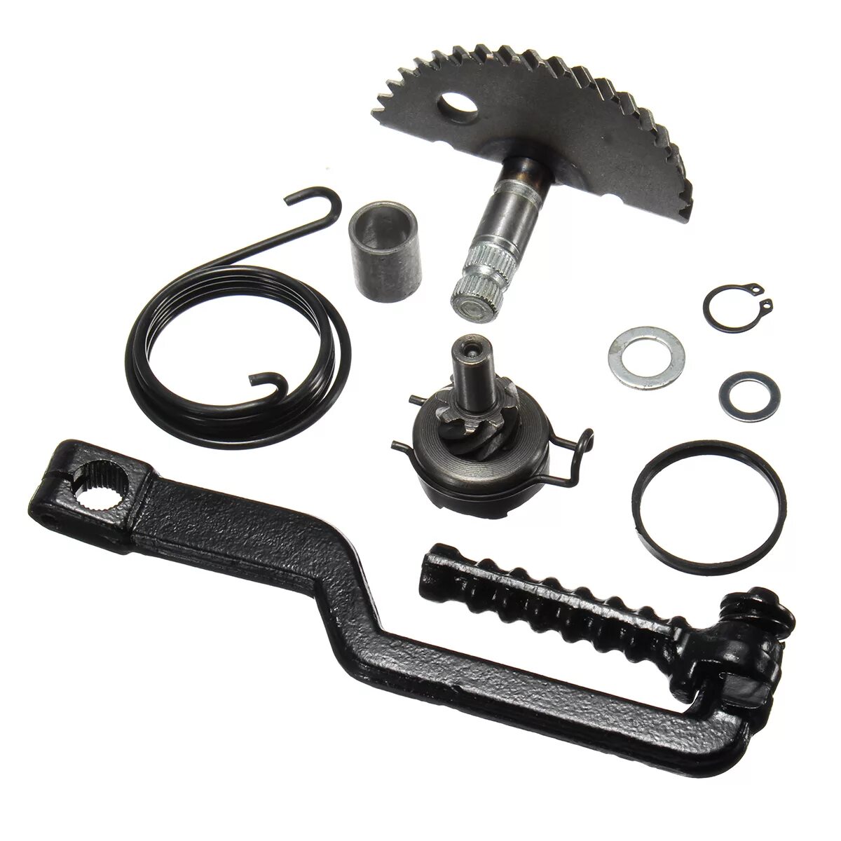 зубчатый сектор кикстартера 157qmj,-h. 152qmi. привод кикстартера 139qmb. шестерни кикстартера для скутера 157qmj 150cc. кикстартер на скутер.