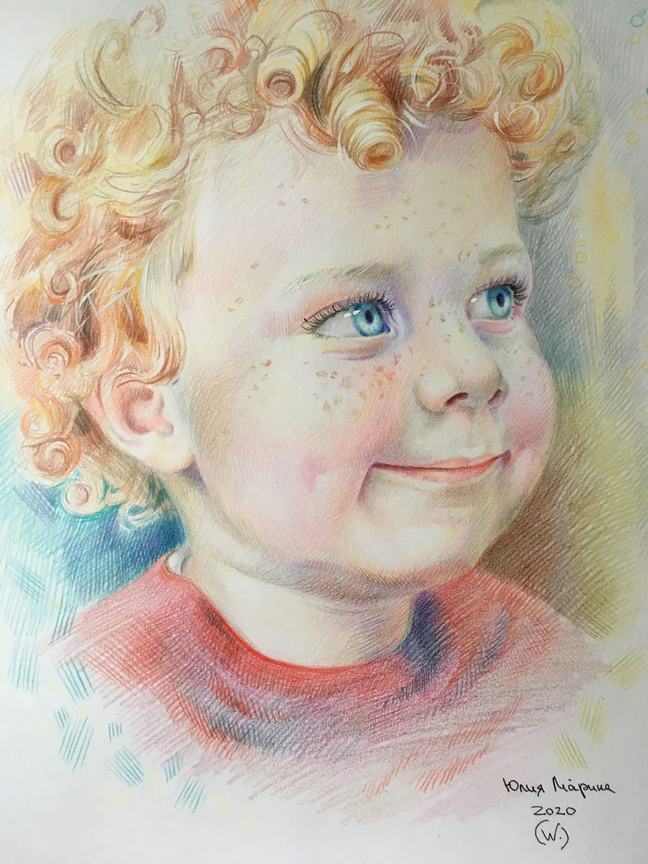 Портрет цветными карандашами. Автопортрет цветными карандашами. Лицо цветными карандашами. Портрет цветными карандашами для детей.