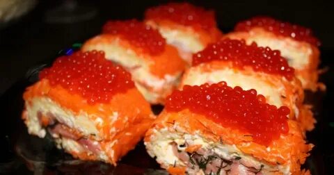 Рецепт семги с красной икрой