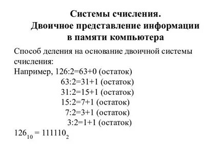 Бинарное представление